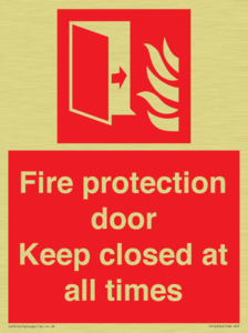 Fire protection door Keep closed at all times